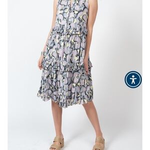 Uncle Frank Cactus Floral Sleeveless Ruffle Dress